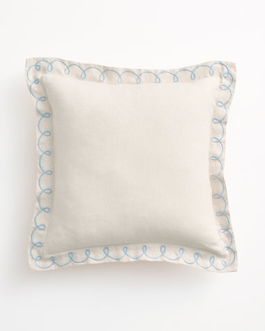 Crème & Coast 100% French Flax Linen Swirl Cushion Cover