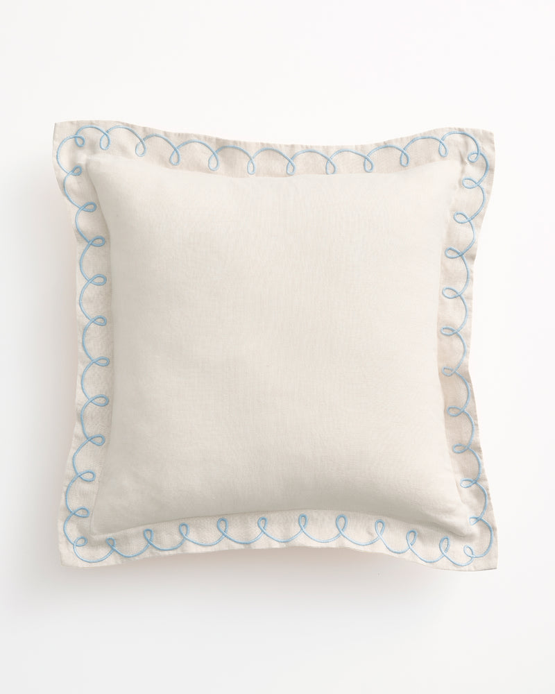 Crème & Coast 100% French Flax Linen Swirl Cushion Cover
