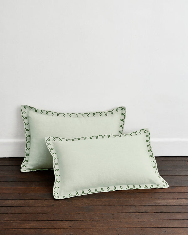 Sage & Olive 100% French Flax Linen Swirl Pillowcases (Set of Two)