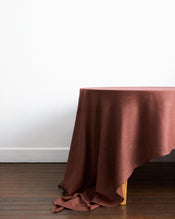 Cacao 100% French Flax Linen Tablecloth - view