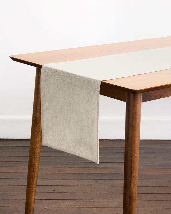 Oatmeal 100% French Flax Linen Table Runner
