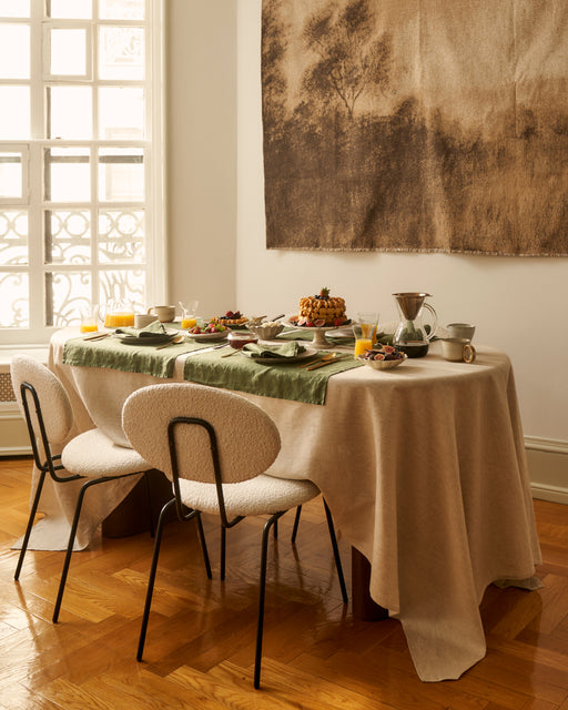 Oatmeal 100% French Flax Linen Tablecloth