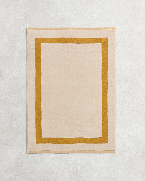 Crème & Turmeric Two-Toned 100% Cotton Terry Bath Mat