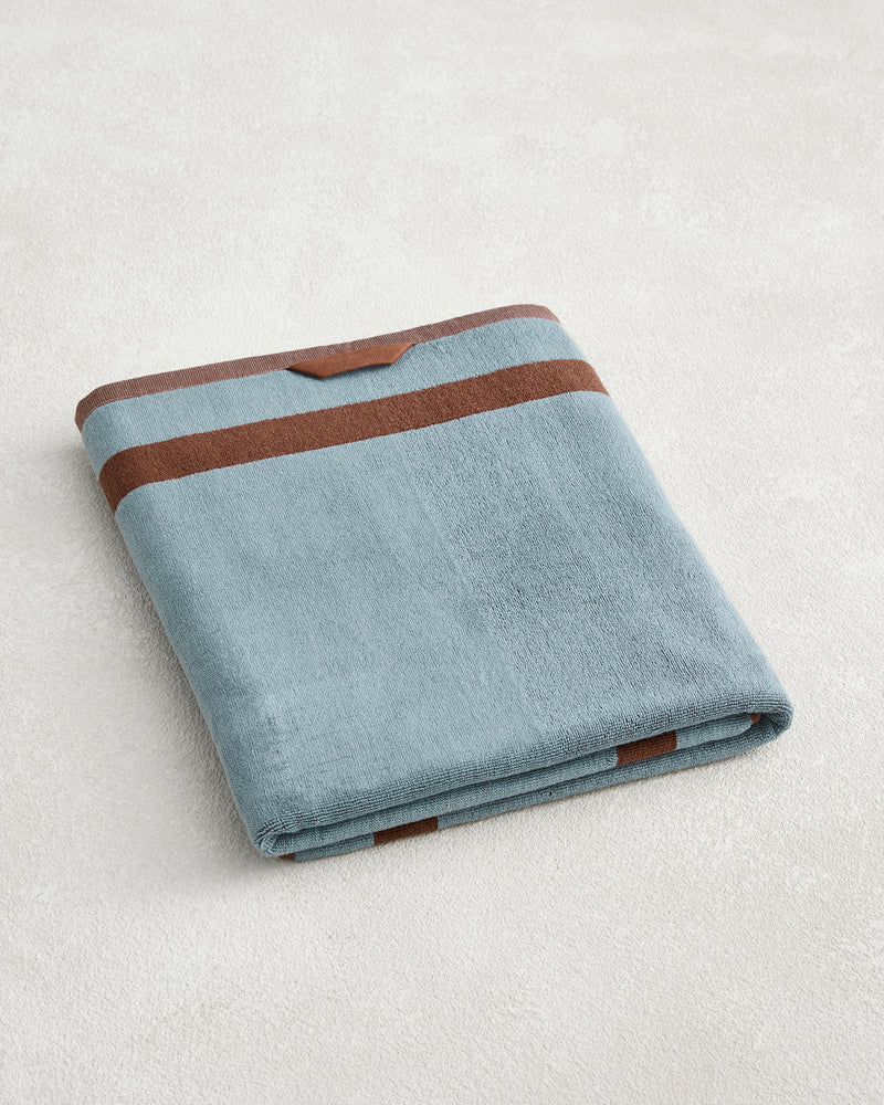 Cacao & Lagoon Two-Toned 100% Cotton Terry Bath Sheet