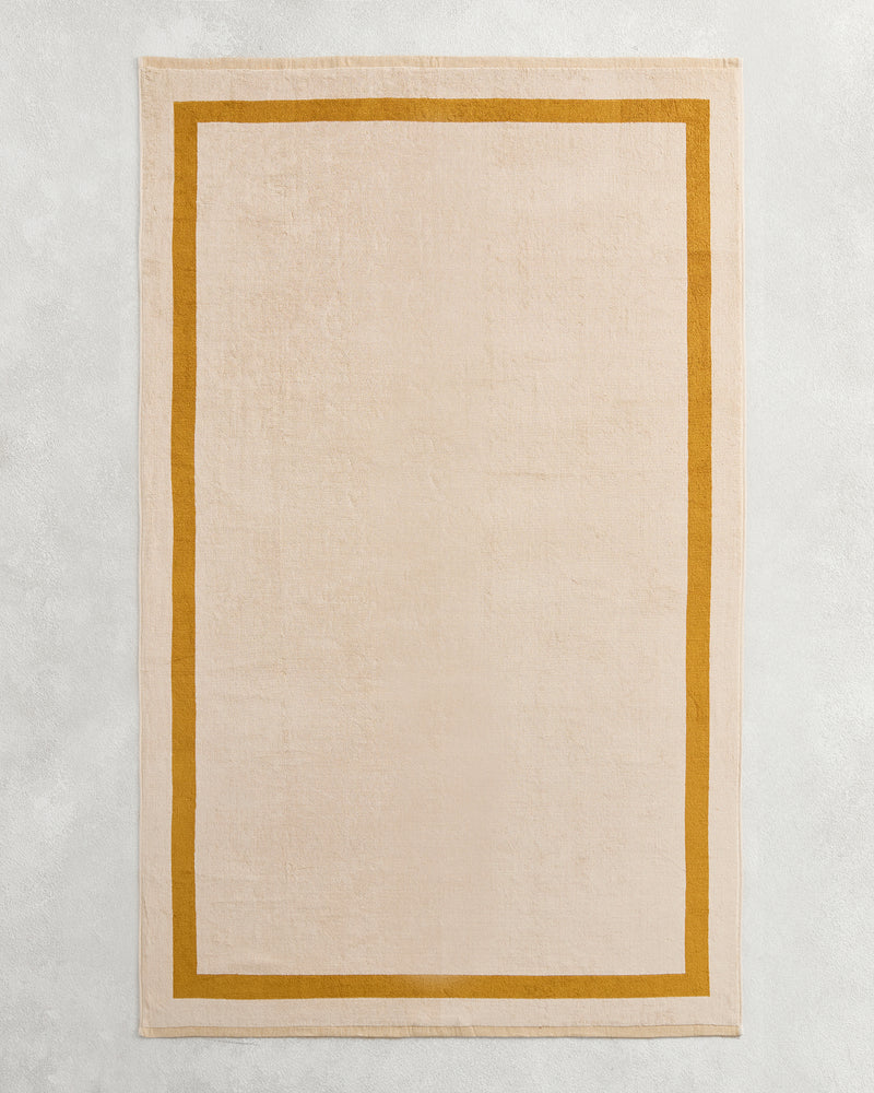 Crème & Turmeric Two-Toned 100% Cotton Terry Bath Sheets (Set of Two)