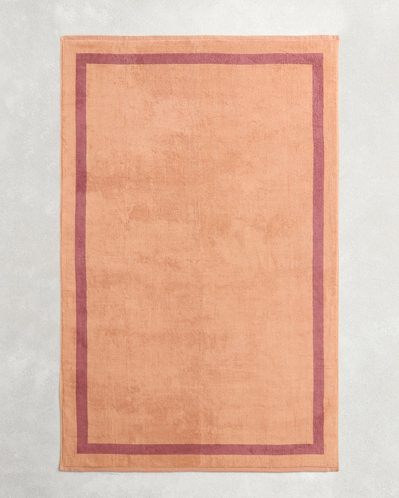 Terracotta & Pink Clay Two-Toned 100% Cotton Terry Bath Sheet