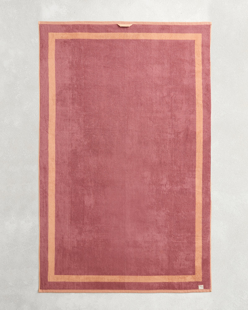 Terracotta & Pink Clay Two-Toned 100% Cotton Terry Bath Sheet