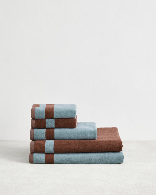 Cacao & Lagoon Two-Toned 100% Cotton Terry Bath Sheet Bundle