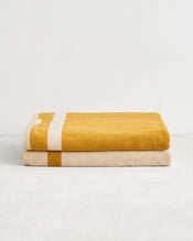 Crème & Turmeric Two-Toned 100% Cotton Terry Bath Sheets (Set of Two) - view