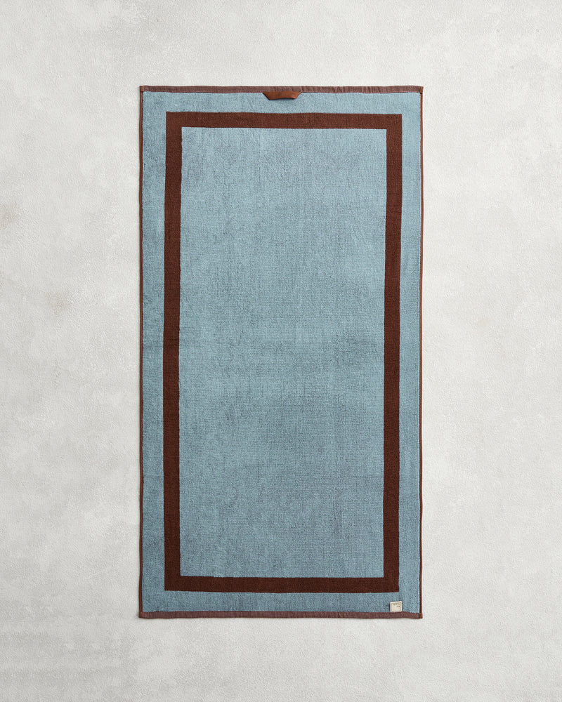 Cacao & Lagoon Two-Toned 100% Cotton Terry Bath Towel