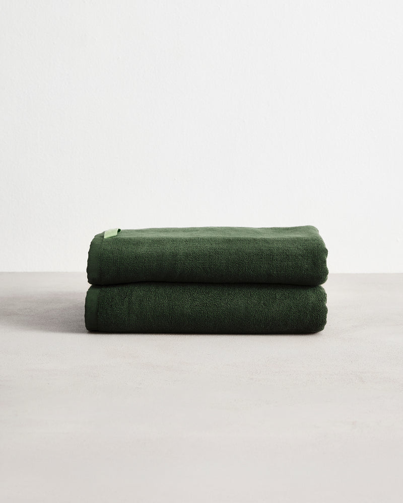 Moss 100% Cotton Terry Bath Towels (Set of Two)