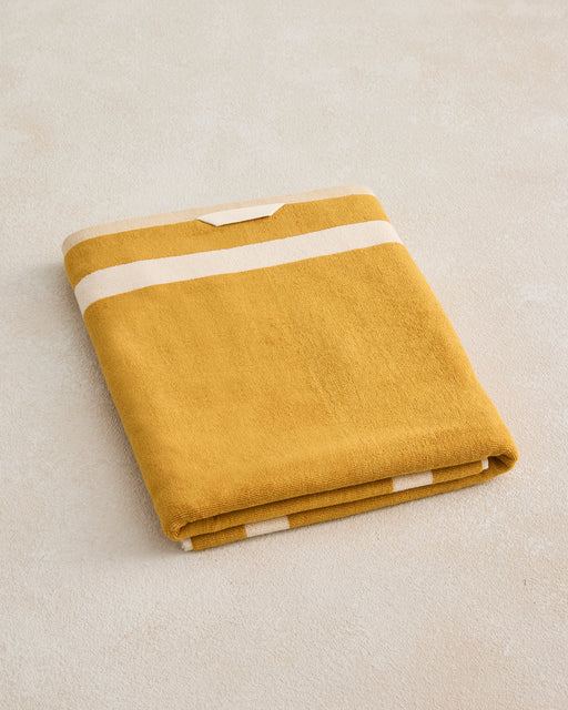 Crème & Turmeric Two-Toned Bath Sheet