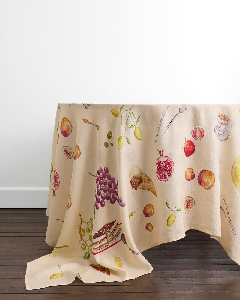 La Tavola 100% French Flax Linen Tablecloth