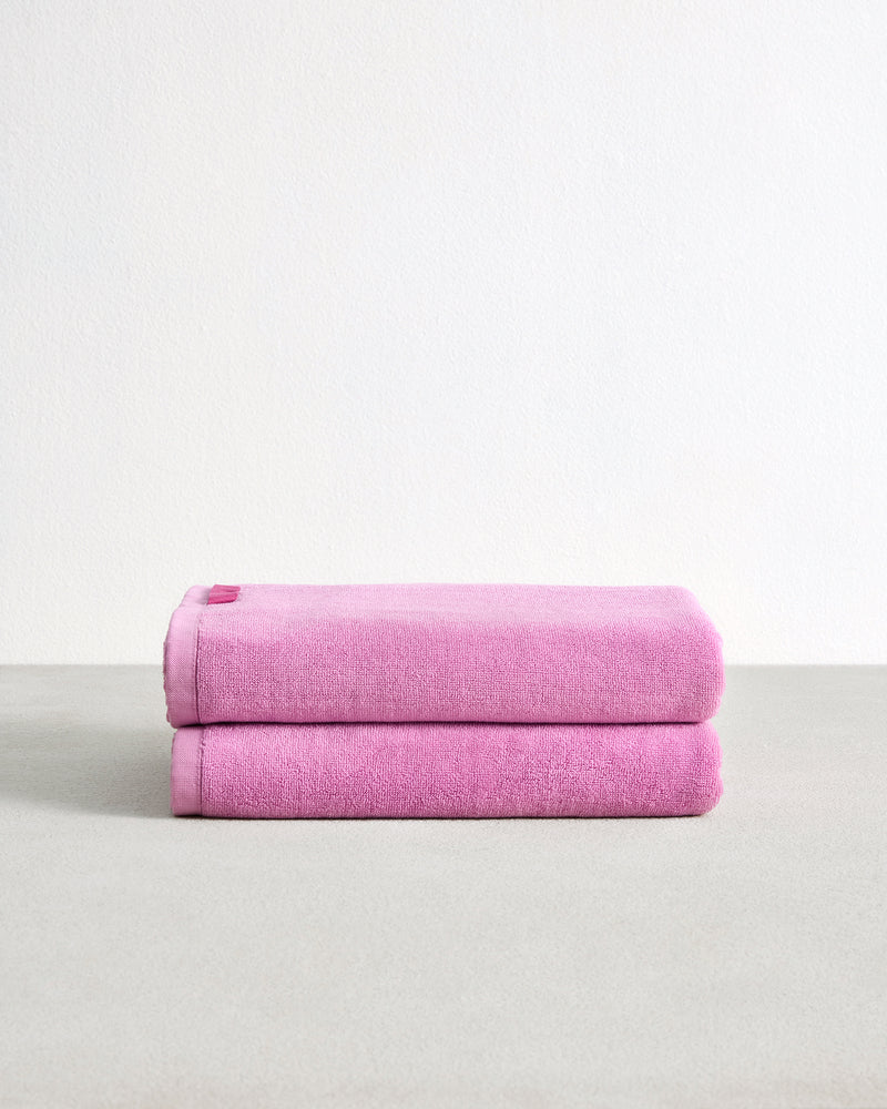 Bubblegum 100% Cotton Terry Bath Towels (Set of Two)
