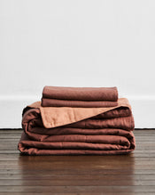 Cacao & Hazelnut 100% French Flax Linen Quilt Set - view