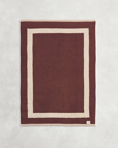 Crème & Cacao Two-Toned 100% Cotton Terry Bath Mat