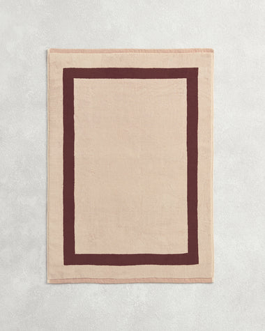 Crème & Cacao Two-Toned 100% Cotton Terry Bath Mat