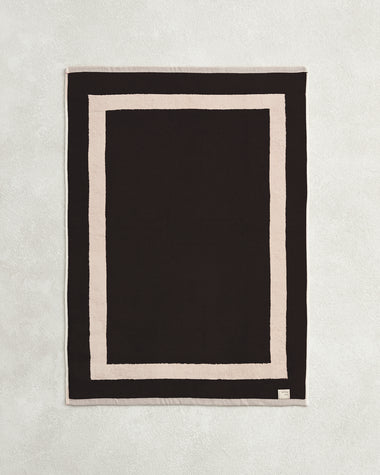 Oatmeal & Charcoal Two-Toned 100% Cotton Terry Bath Mat