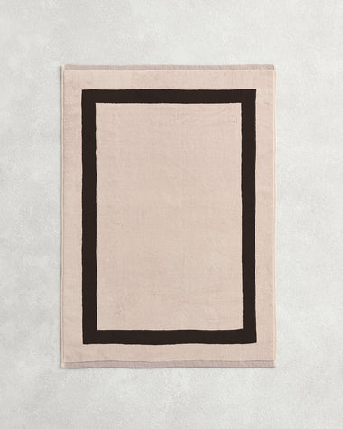 Oatmeal & Charcoal Two-Toned 100% Cotton Terry Bath Mat