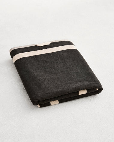 Oatmeal & Charcoal Two-Toned 100% Cotton Terry Bath Sheet