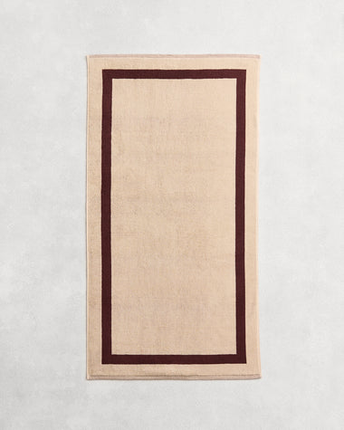 Crème & Cacao Two-Toned 100% Cotton Terry Bath Towel