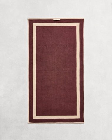 Crème & Cacao Two-Toned 100% Cotton Terry Bath Towel