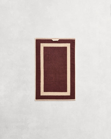 Crème & Cacao Two-Toned 100% Cotton Terry Hand Towel