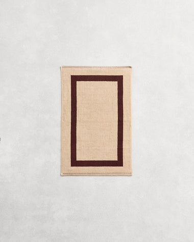 Crème & Cacao Two-Toned 100% Cotton Terry Hand Towel