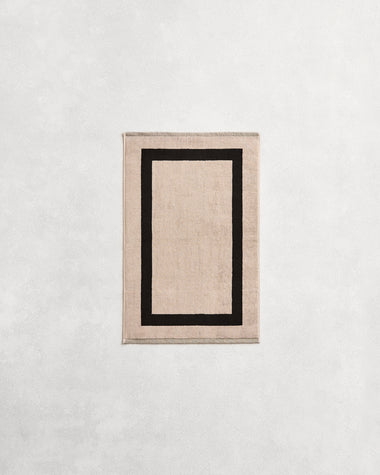 Oatmeal & Charcoal Two-Toned 100% Cotton Terry Hand Towel