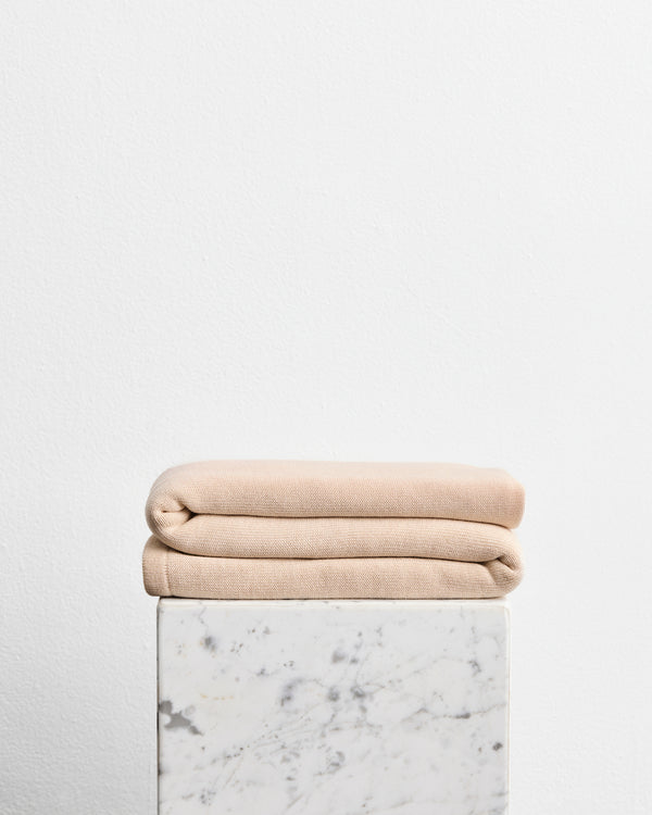Latte Cotton & Wool Mix Blanket