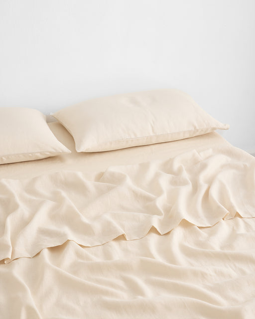 Crème 100% French Flax Linen Flat Sheet