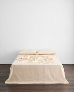 Crème 100% French Flax Linen Flat Sheet