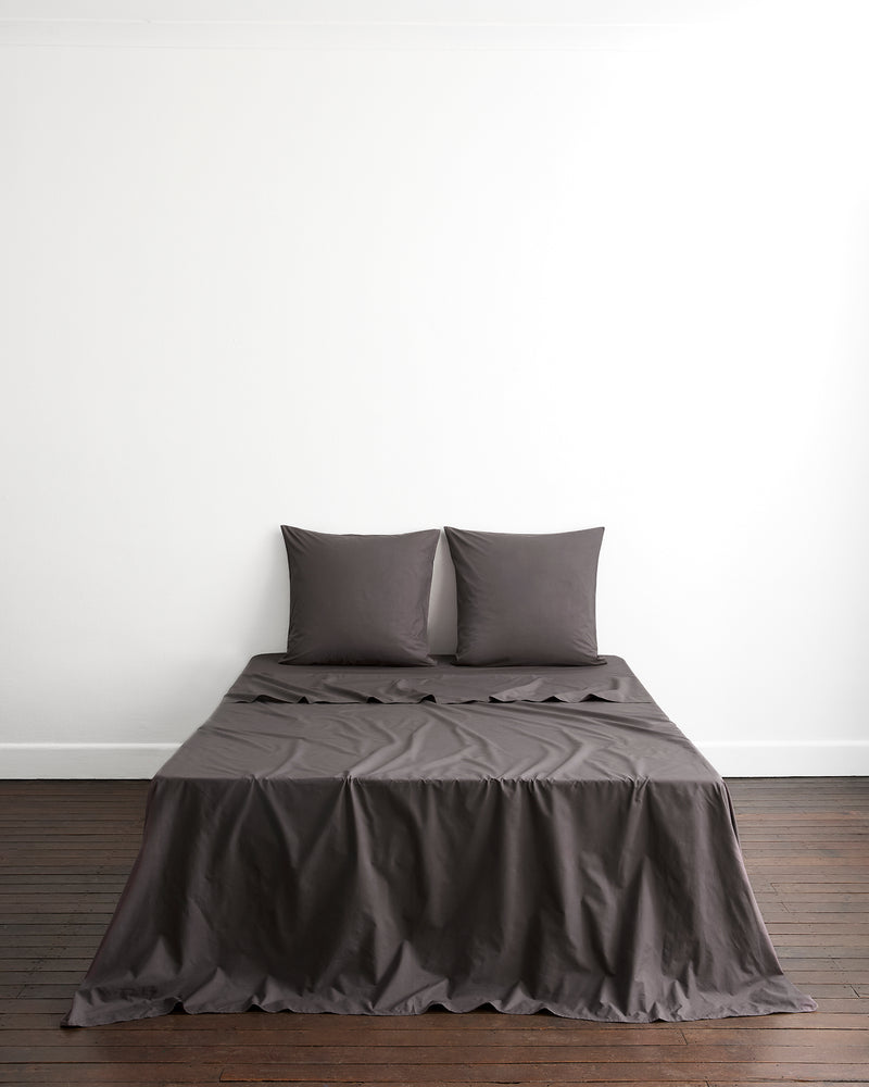Graphite 100% Organic Cotton European Pillowcases (Set of Two)