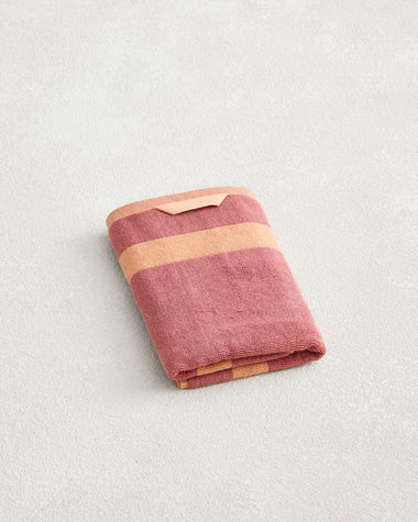 Terracotta & Pink Clay Two-Toned 100% Cotton Terry Hand Towel