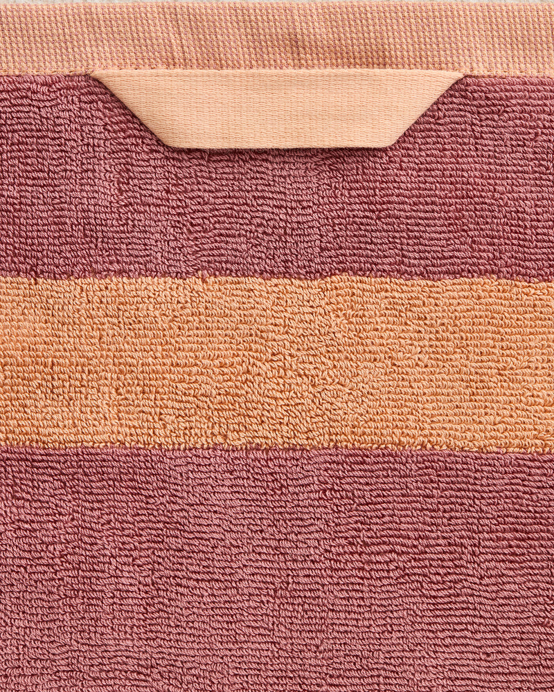 Terracotta & Pink Clay Two-Toned 100% Cotton Terry Bath Sheet