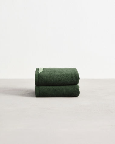 Moss 100% Cotton Terry Hand Towels (Set of Two)