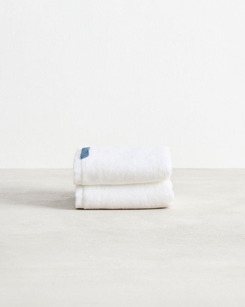 Crisp White 100% Cotton Terry Hand Towels (Set of Two)