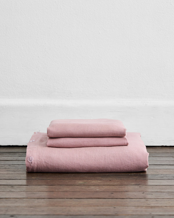 Lavender 100% French Flax Linen Duvet Cover Set