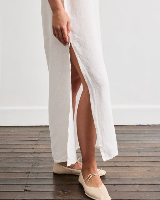 Boulevard Linen Maxi Dress in White