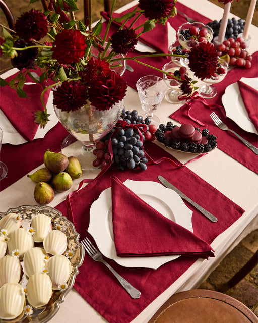 Mulberry 100% French Flax Linen Placemats (Set of Four)