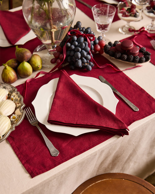 Mulberry 100% French Flax Linen Placemats (Set of Four)