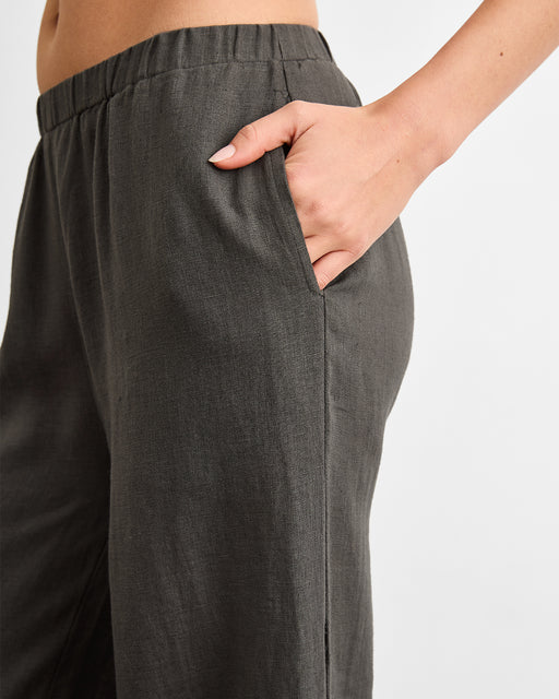 Piazza Linen Pants in Charcoal