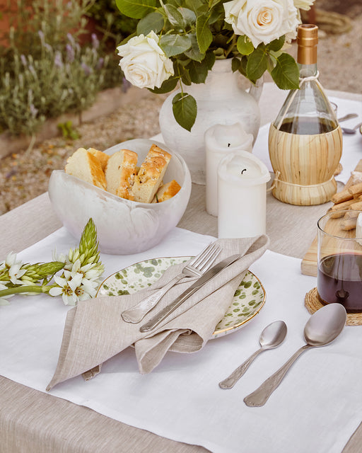 White 100% French Flax Linen Placemats (Set of Four)