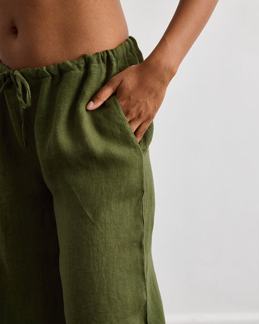 Lounge Linen Pants in Olive