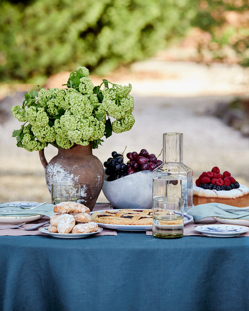 Petrol 100% French Flax Linen Tablecloth