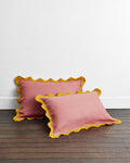 Pink Clay & Turmeric  Scalloped Pillowcases (Set of Two)