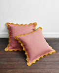 Pink Clay & Turmeric  Scalloped European Pillowcases (Set of Two)
