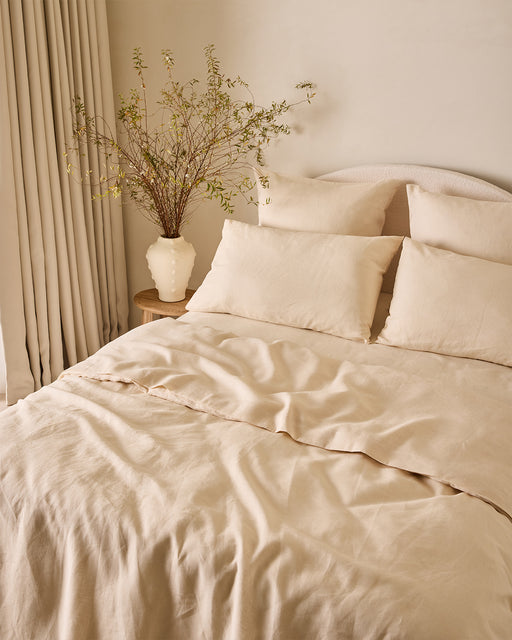 Crème 100% French Flax Linen Flat Sheet