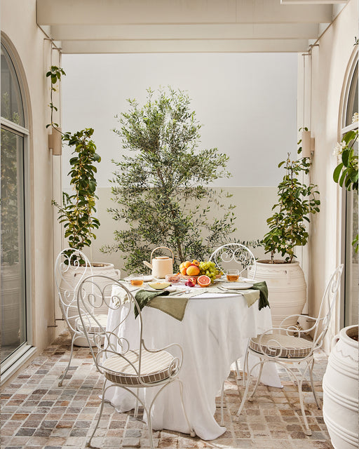 White 100% French Flax Linen Tablecloth