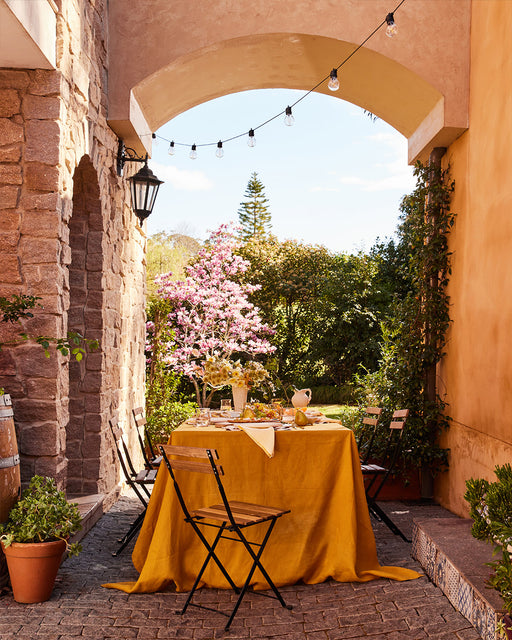 Turmeric 100% French Flax Linen Tablecloth